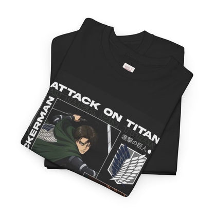 Attack On Titan Levi Ackerman Unisex Heavy Cotton Tee - Vibrant and Stylish Design for Otaku Heads