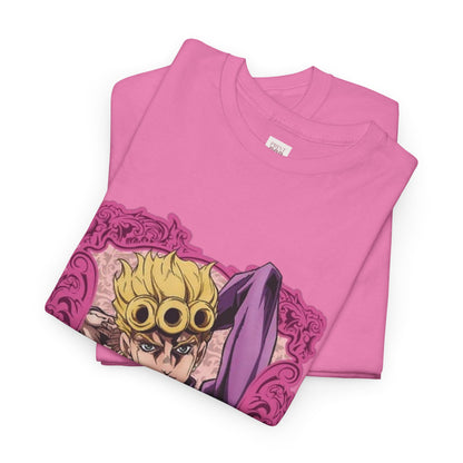 Jojo's Bizarre Adventure Giorno Giovanna Unisex Heavy Cotton Tee - Vibrant and Stylish Design for Otaku Heads