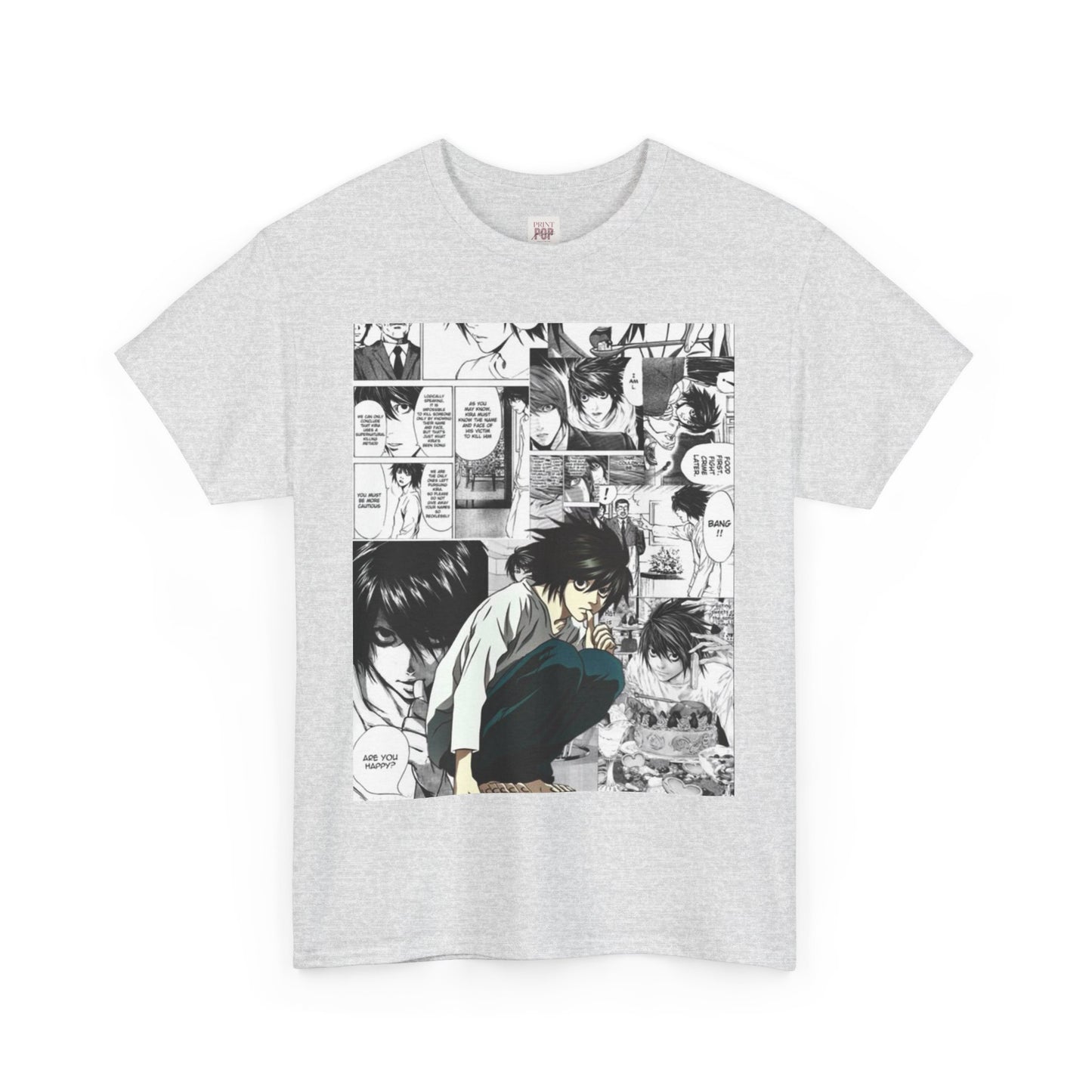 Death Note L Lawliet Unisex Heavy Cotton Tee - Vibrant and Stylish Design for Otaku Heads