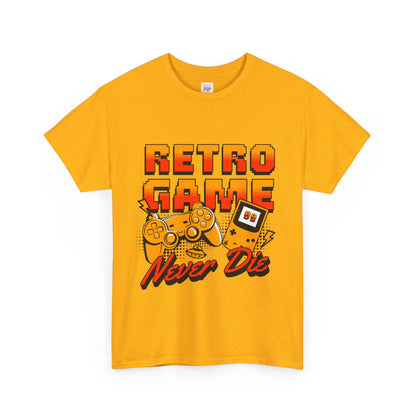 Retro Game Never Die Unisex Heavy Cotton Tee - Perfect for Gamers