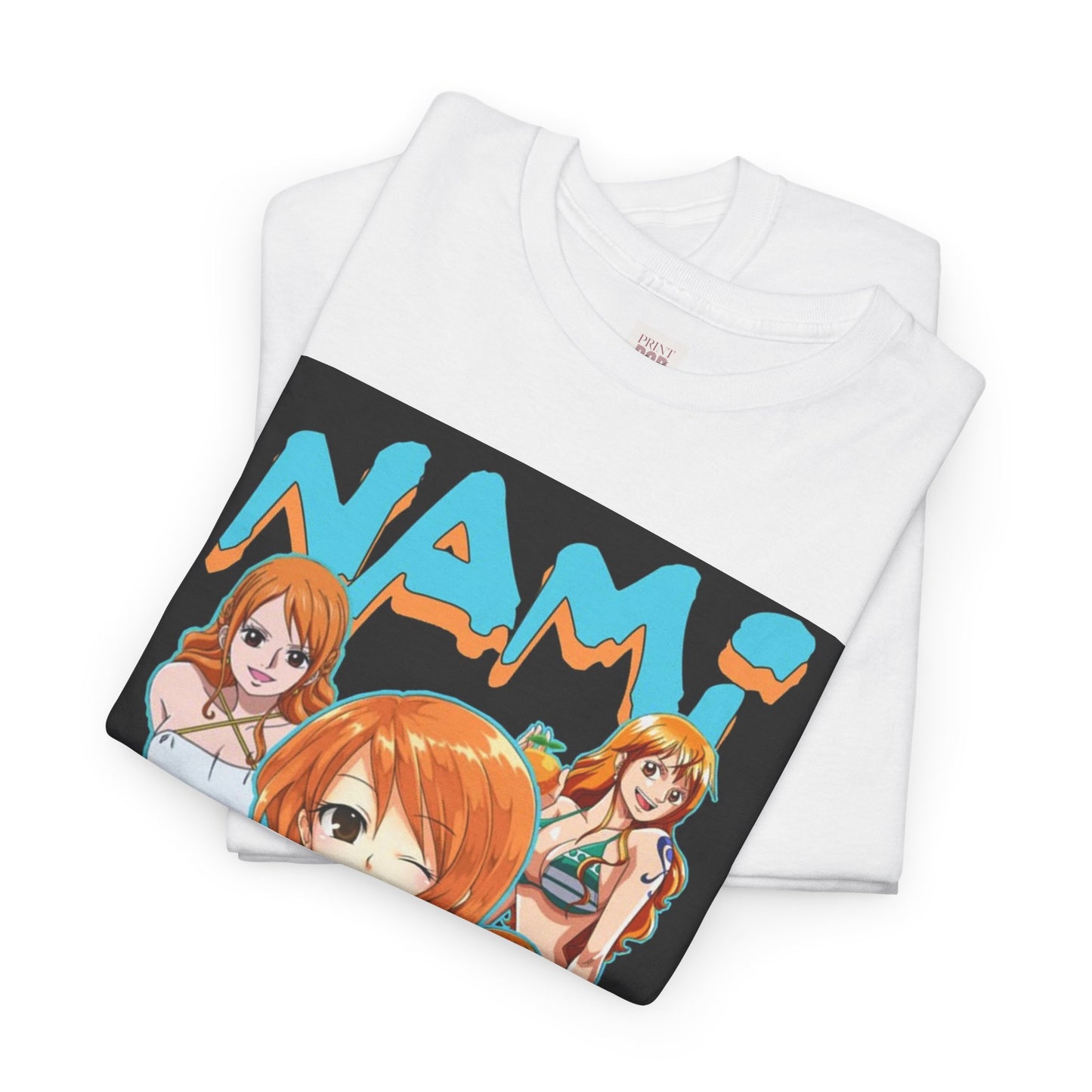 One Piece Nami Unisex Heavy Cotton Tee - Vibrant and Stylish Design for Otaku Heads