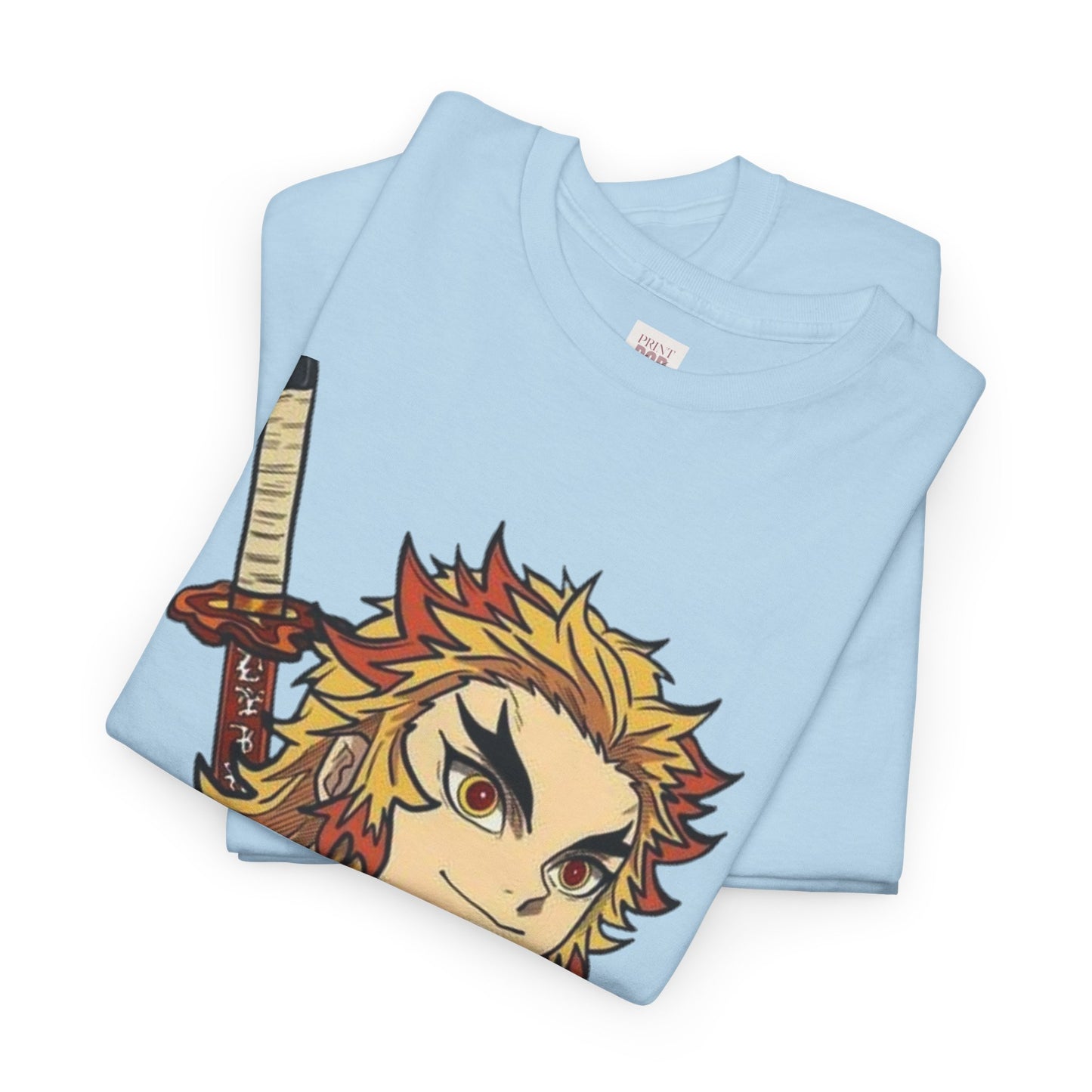 Demon Slayer Kyōjurō Rengoku Unisex Heavy Cotton Tee - Vibrant and Stylish Design for Otaku Heads