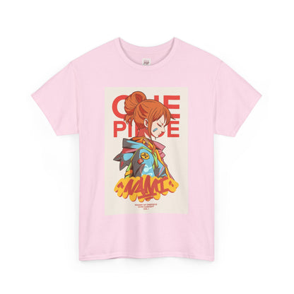 One Piece Nami Unisex Heavy Cotton Tee - Vibrant and Stylish Design for Otaku Heads