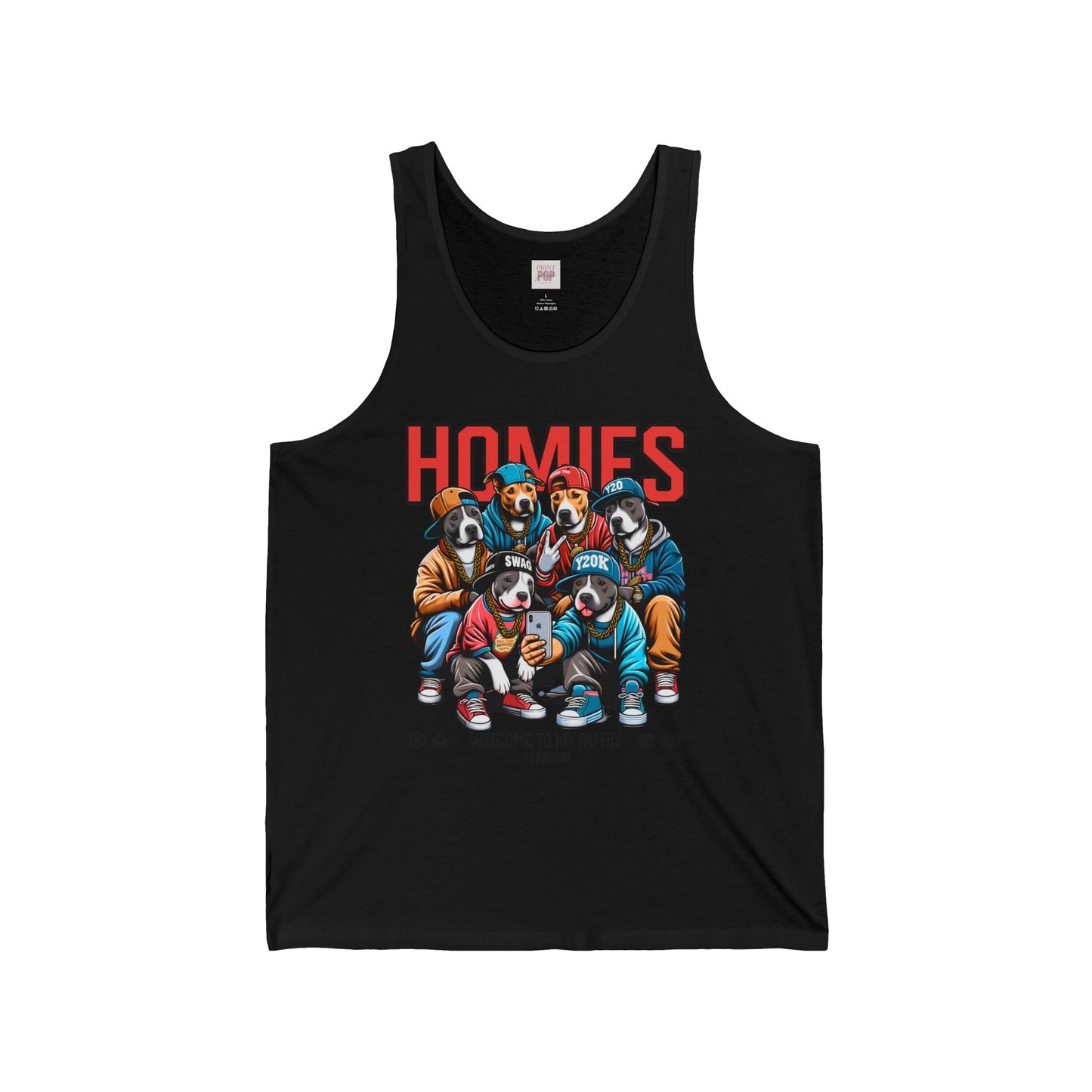 Homies Unisex Jersey Tank - Cool Graphic Tee for Friends & Family