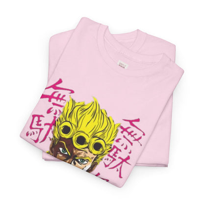 Jojo's Bizarre Adventure Giorno Giovanna Unisex Heavy Cotton Tee - Vibrant and Stylish Design for Otaku Heads