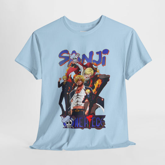 One Piece Sanji Unisex Heavy Cotton Tee - Vibrant and Stylish Design for Otaku Heads