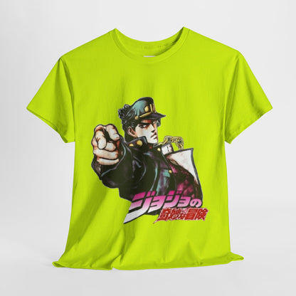 Jojo's Bizarre Adventure Jotaro Kujo Unisex Heavy Cotton Tee - Vibrant and Stylish Design for Otaku Heads