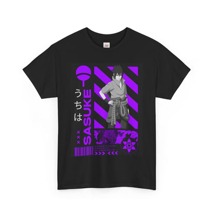 Naruto Shippuden Uchiha Sasuke Unisex Heavy Cotton Tee - Vibrant and Stylish Design for Otaku Heads