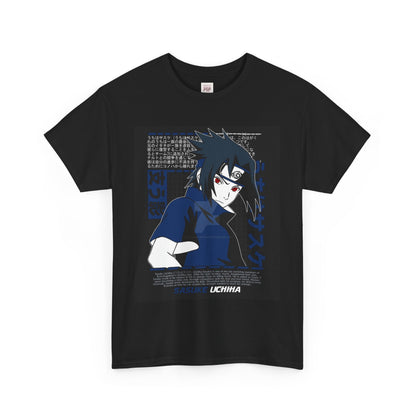 Naruto Shippuden Uchiha Sasuke Unisex Heavy Cotton Tee - Vibrant and Stylish Design for Otaku Heads