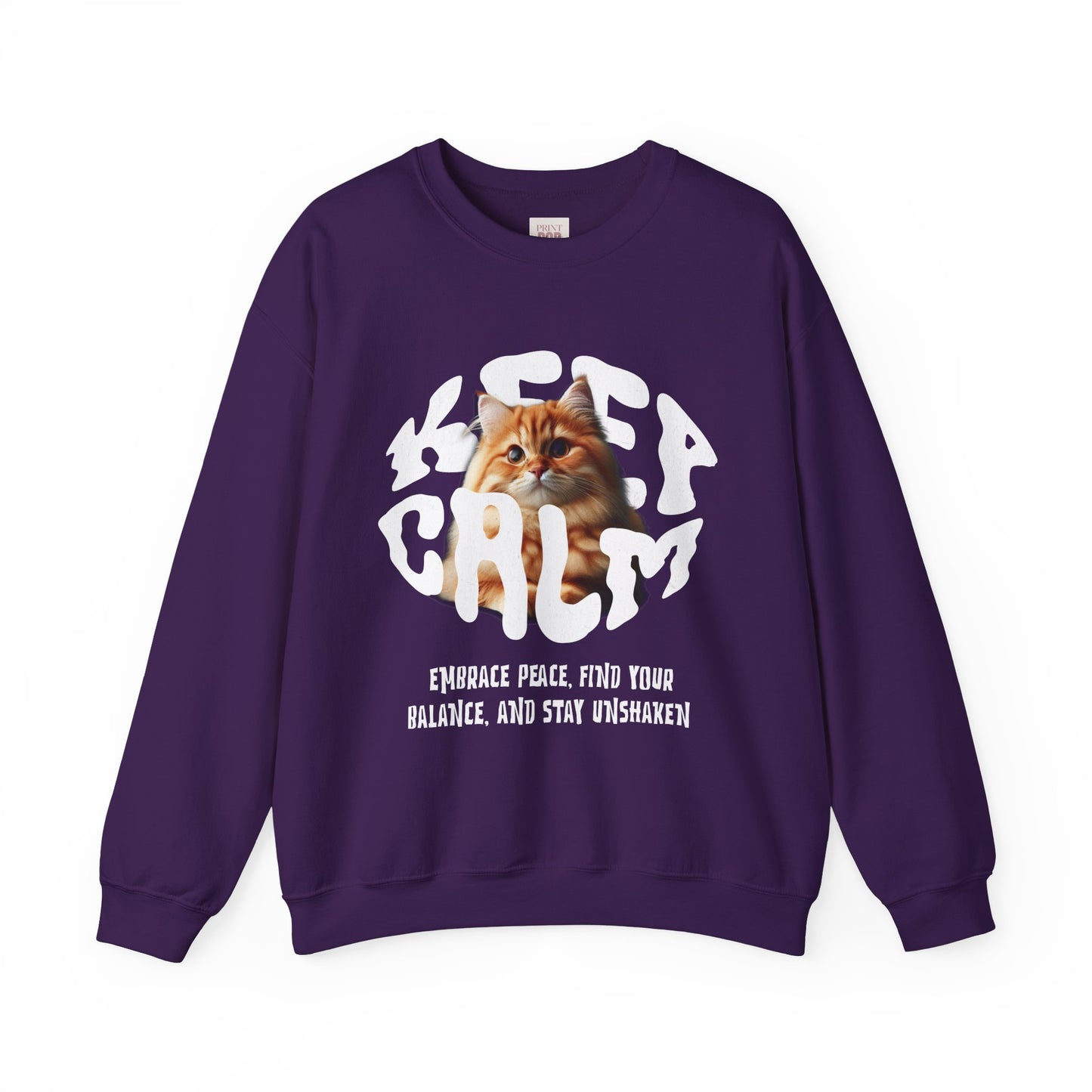 Cozy Cat Graphic Crewneck Sweatshirt - Unisex Heavy Blend™