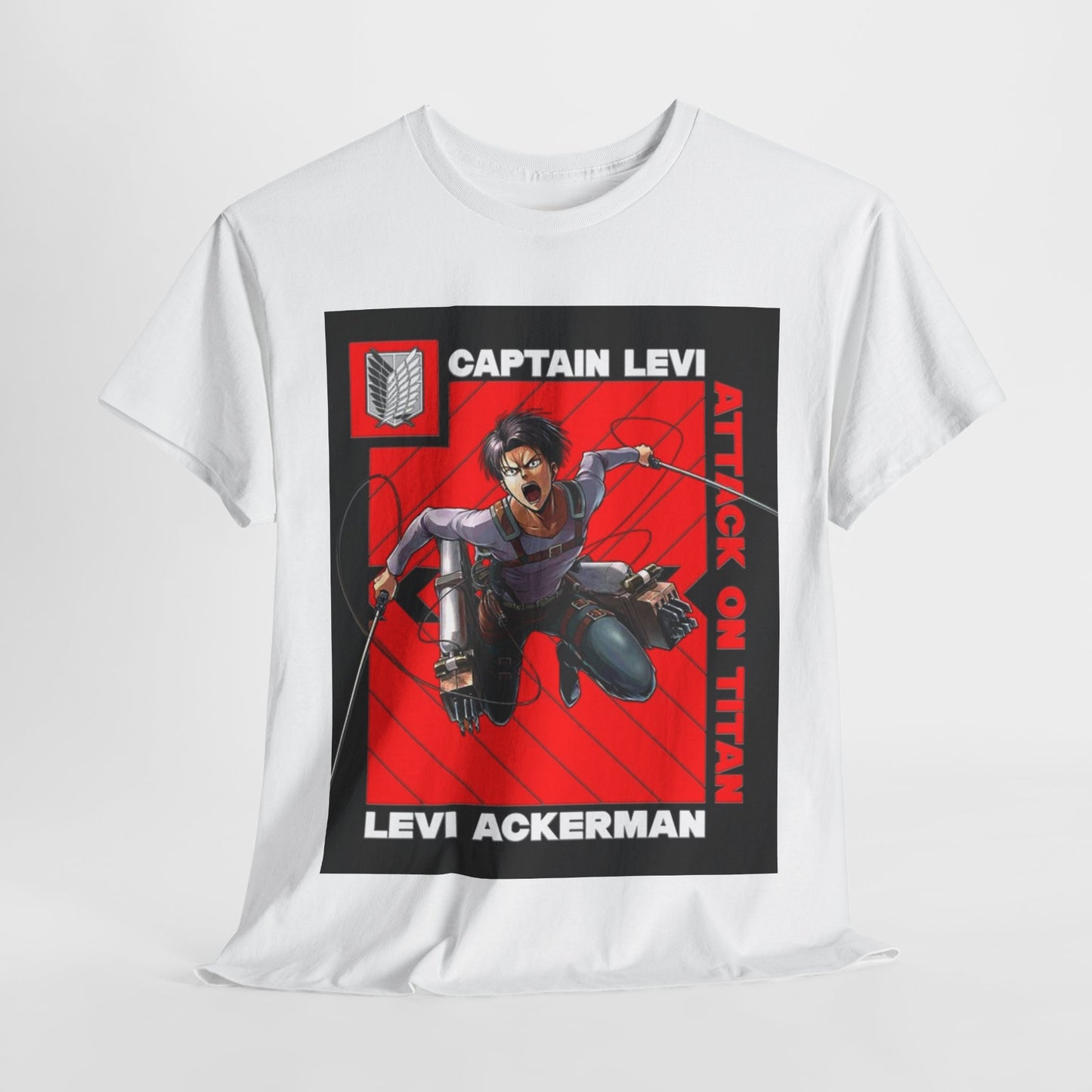 Attack On Titan Levi Ackerman Unisex Heavy Cotton Tee - Vibrant and Stylish Design for Otaku Heads