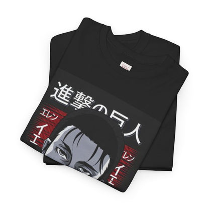 Attack On Titan Eren Jaeger Unisex Heavy Cotton Tee - Vibrant and Stylish Design for Otaku Heads