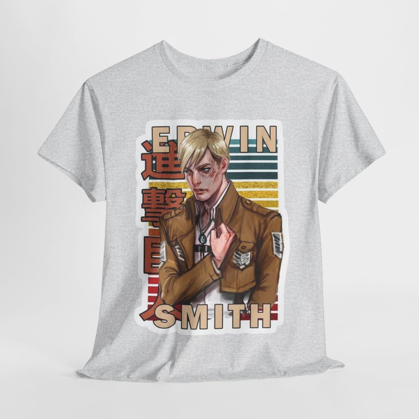 Attack On Titan Erwin Smith Unisex Heavy Cotton Tee - Vibrant and Stylish Design for Otaku Heads