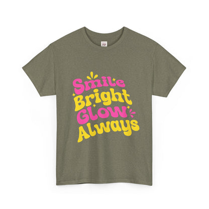 Smite Bright Glow Always Unisex Heavy Cotton Tee - Cheerful Graphic Tee for Positive Vibes