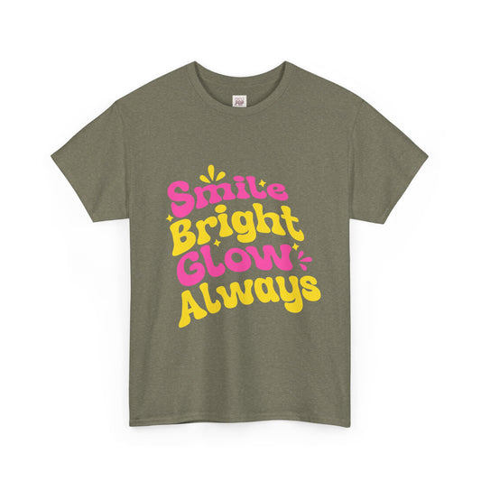 Smite Bright Glow Always Unisex Heavy Cotton Tee - Cheerful Graphic Tee for Positive Vibes