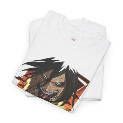 Attack On Titan Eren Jaeger Unisex Heavy Cotton Tee - Vibrant and Stylish Design for Otaku Heads