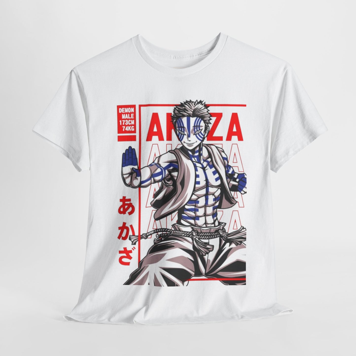 Demon Slayer Akaza Unisex Heavy Cotton Tee - Vibrant and Stylish Design for Otaku Heads