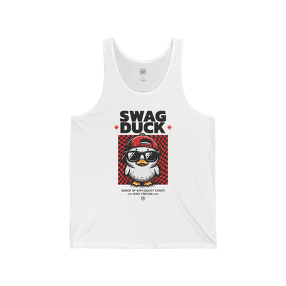 Swag Duck Unisex Jersey Tank - Fun Graphic Tee for Summer Vibes