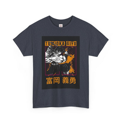 Demon Slayer Giyu Tomioka Unisex Heavy Cotton Tee - Vibrant and Stylish Design for Otaku Heads