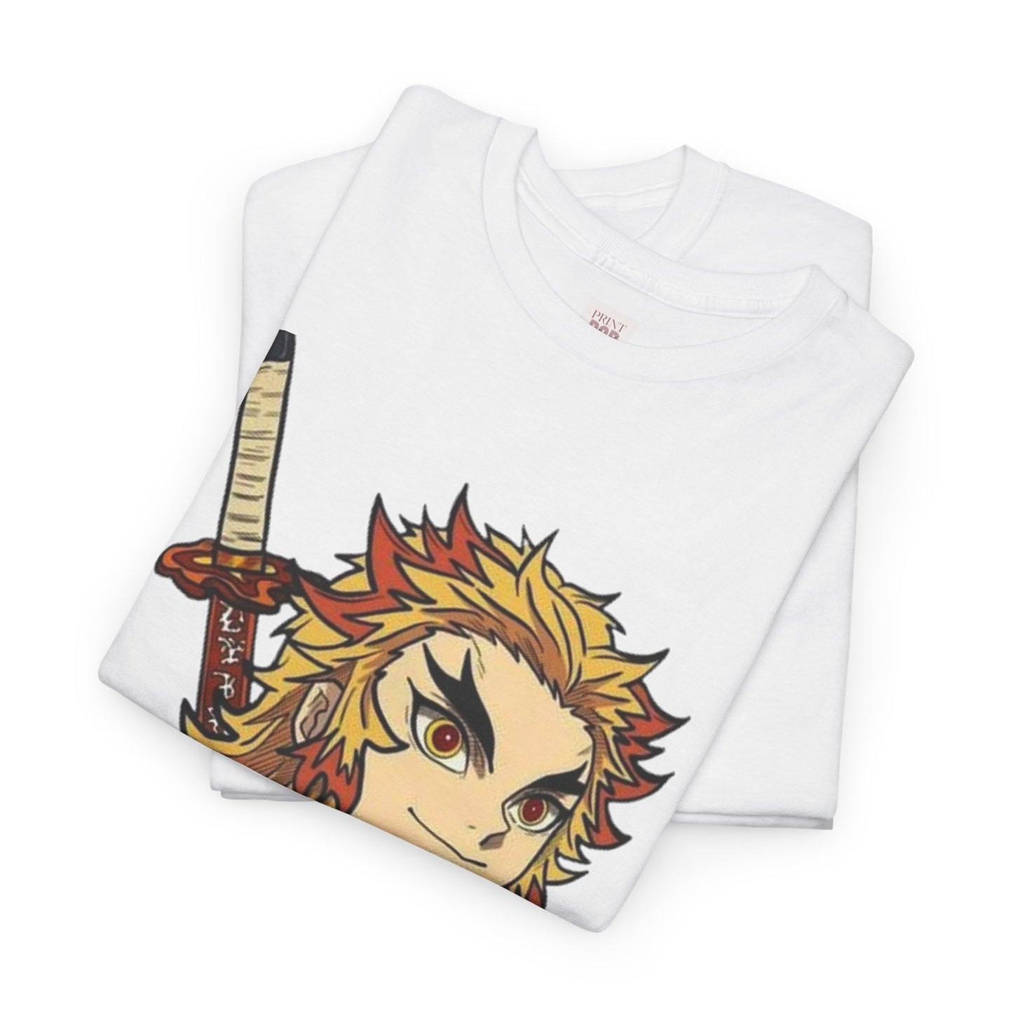 Demon Slayer Kyōjurō Rengoku Unisex Heavy Cotton Tee - Vibrant and Stylish Design for Otaku Heads