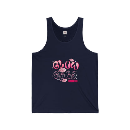 Glow Babe Unisex Jersey Tank Top - Chic and Playful Summer Apparel