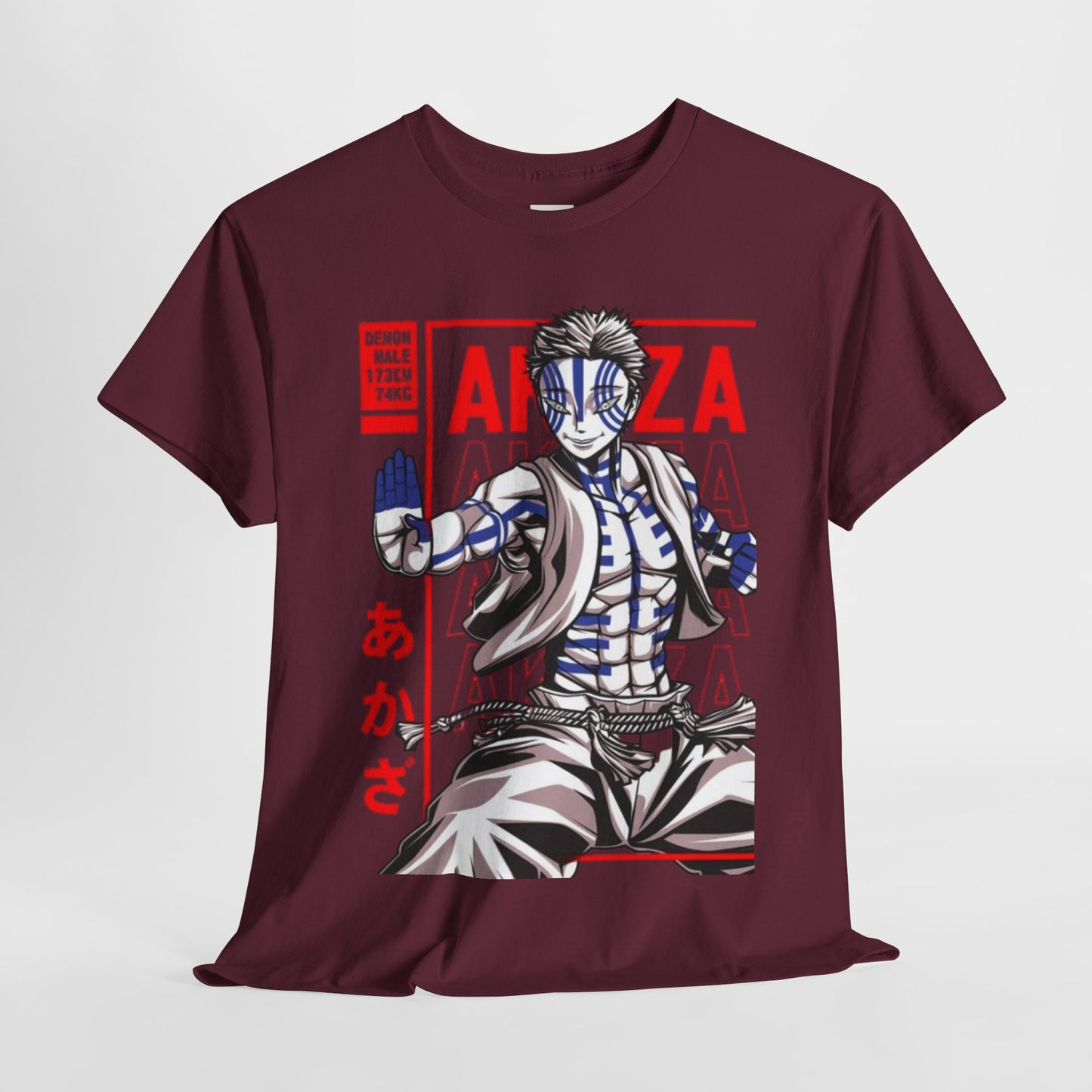 Demon Slayer Akaza Unisex Heavy Cotton Tee - Vibrant and Stylish Design for Otaku Heads