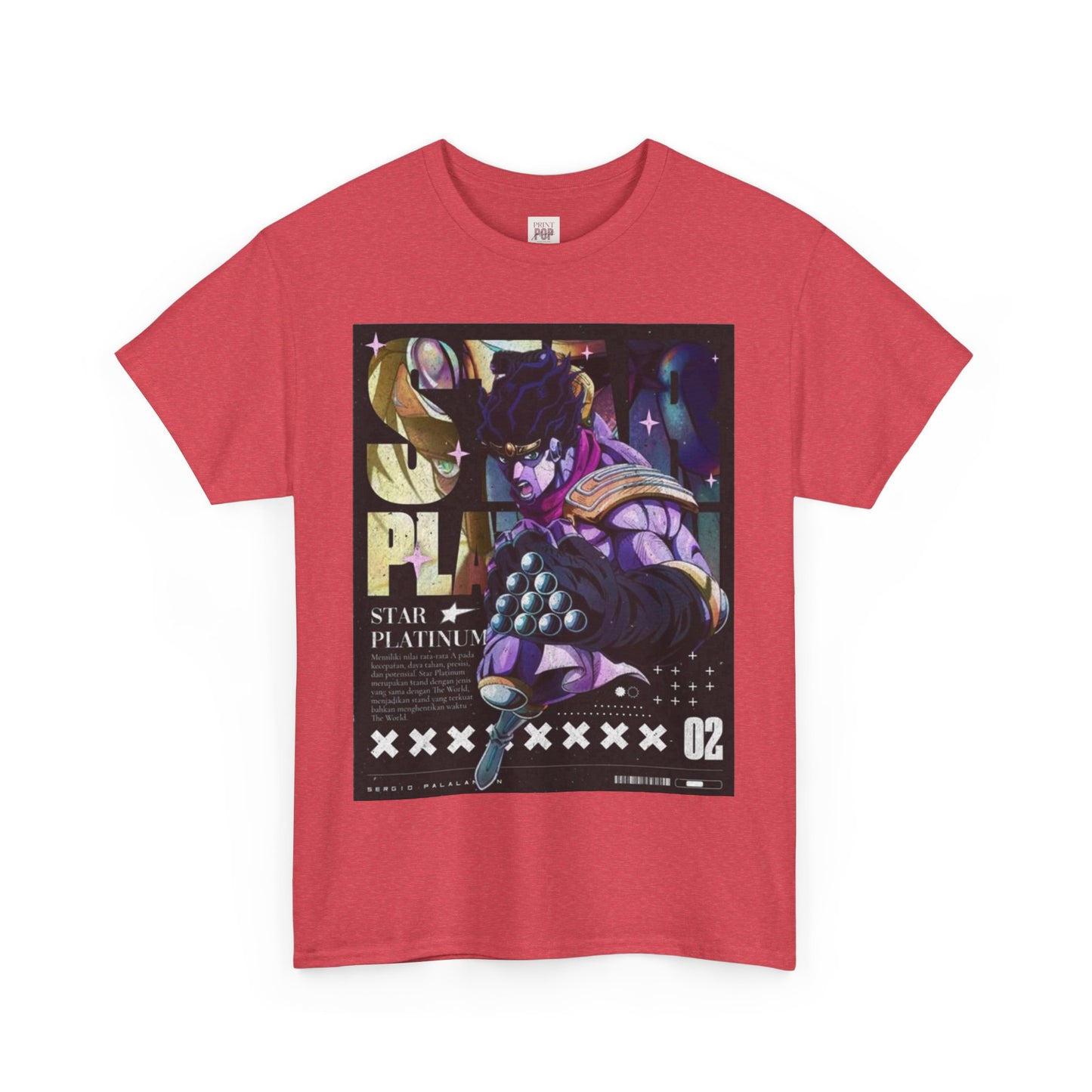 Jojo's Bizarre Adventure Jotaro Kujo Unisex Heavy Cotton Tee - Vibrant and Stylish Design for Otaku Heads