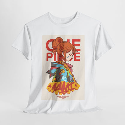 One Piece Nami Unisex Heavy Cotton Tee - Vibrant and Stylish Design for Otaku Heads