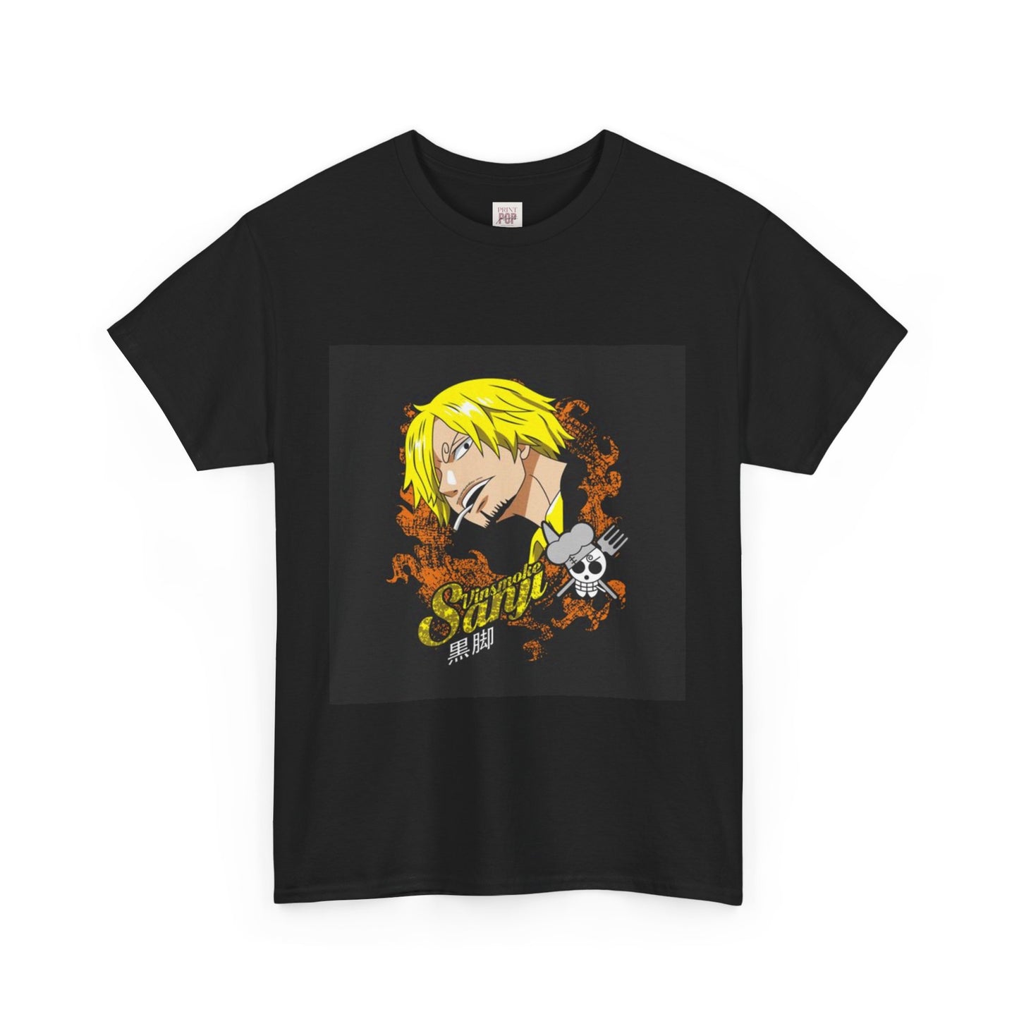 One Piece Sanji Unisex Heavy Cotton Tee - Vibrant and Stylish Design for Otaku Heads