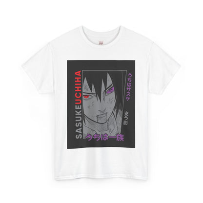 Naruto Shippuden Uchiha Sasuke Unisex Heavy Cotton Tee - Vibrant and Stylish Design for Otaku Heads