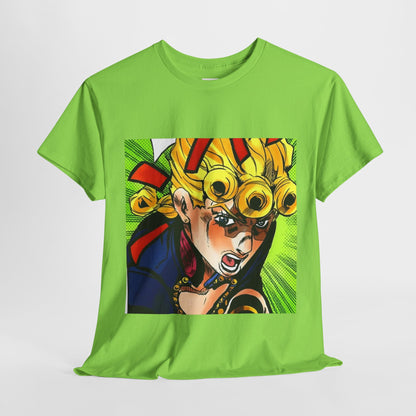 Jojo's Bizarre Adventure Giorno Giovanna Unisex Heavy Cotton Tee - Vibrant and Stylish Design for Otaku Heads