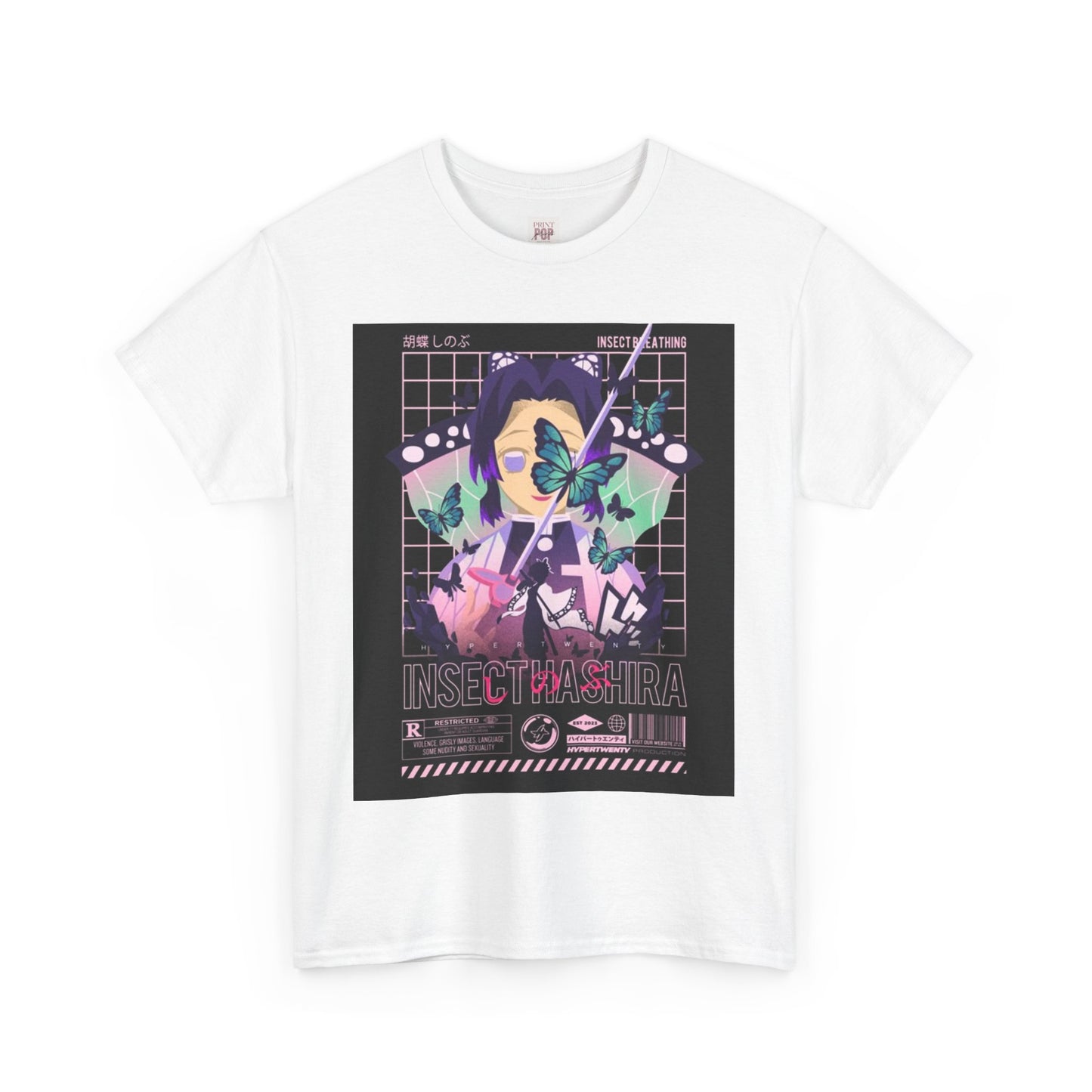 Demon Slayer Kocho Shinobu Unisex Heavy Cotton Tee - Vibrant and Stylish Design for Otaku Heads