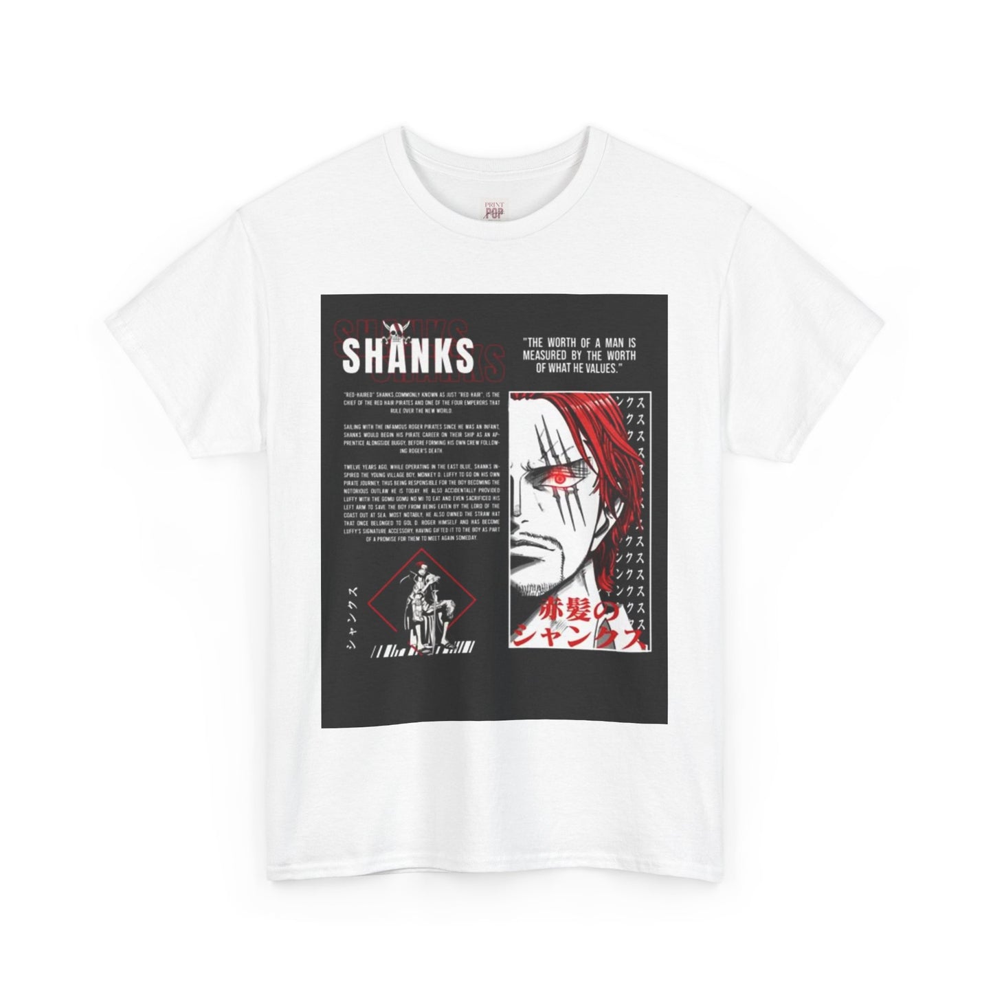 Shanks Inspired Unisex Heavy Cotton Tee - Anime Fan T-Shirt