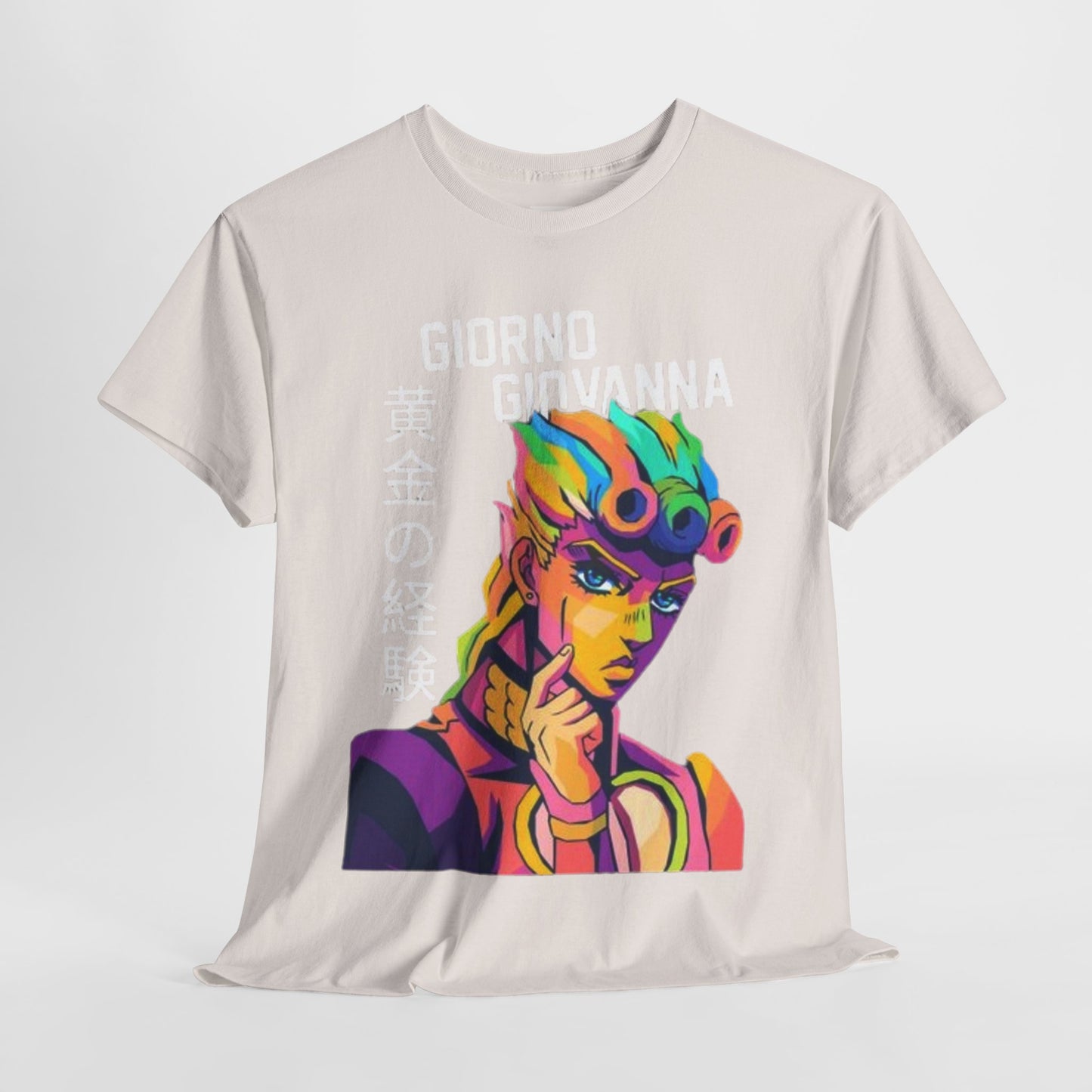 Jojo's Bizarre Adventure Giorno Giovanna Unisex Heavy Cotton Tee - Vibrant and Stylish Design for Otaku Heads