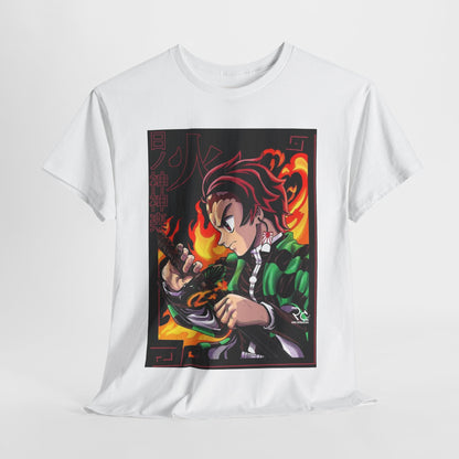 Demon Slayer Kamado Tanjiro Unisex Heavy Cotton Tee - Vibrant and Stylish Design for Otaku Heads