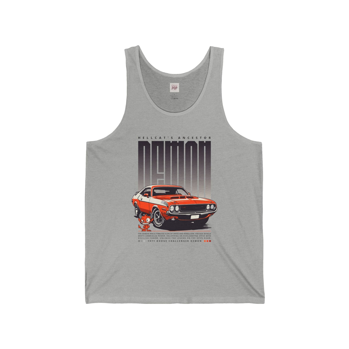 Classic Muscle Car Unisex Jersey Tank - Hellcat's Ancestor Design