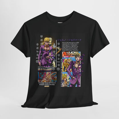 Jojo's Bizarre Adventure Giorno Giovanna Unisex Heavy Cotton Tee - Vibrant and Stylish Design for Otaku Heads