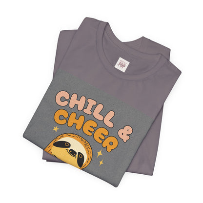 Chill & Cheer Sloth T-Shirt - Unisex Short Sleeve Tee for Relaxed Sundays