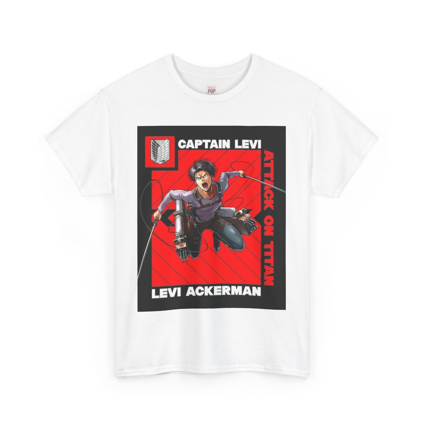 Attack On Titan Levi Ackerman Unisex Heavy Cotton Tee - Vibrant and Stylish Design for Otaku Heads