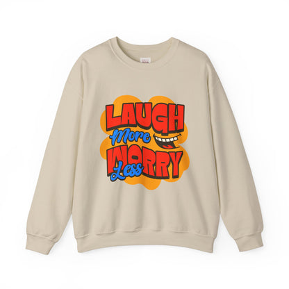 Laugh More Worry Less Unisex Crewneck Unisex Heavy Blend Sweatshirt