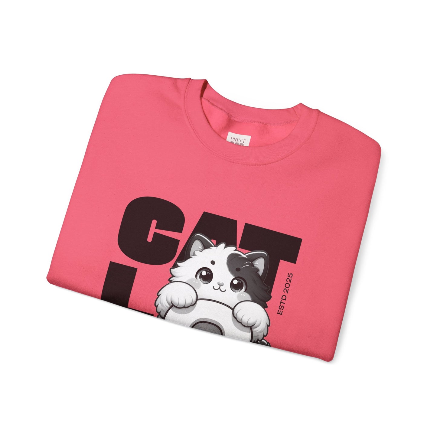 Cat Lovers Crewneck Unisex Heavy Blend Sweatshirt | Cute Cat Graphic Apparel