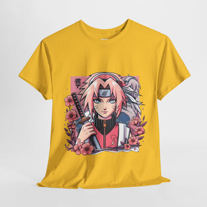 Naruto Shippuden Sakura Unisex Heavy Cotton Tee - Vibrant and Stylish Design for Otaku Heads