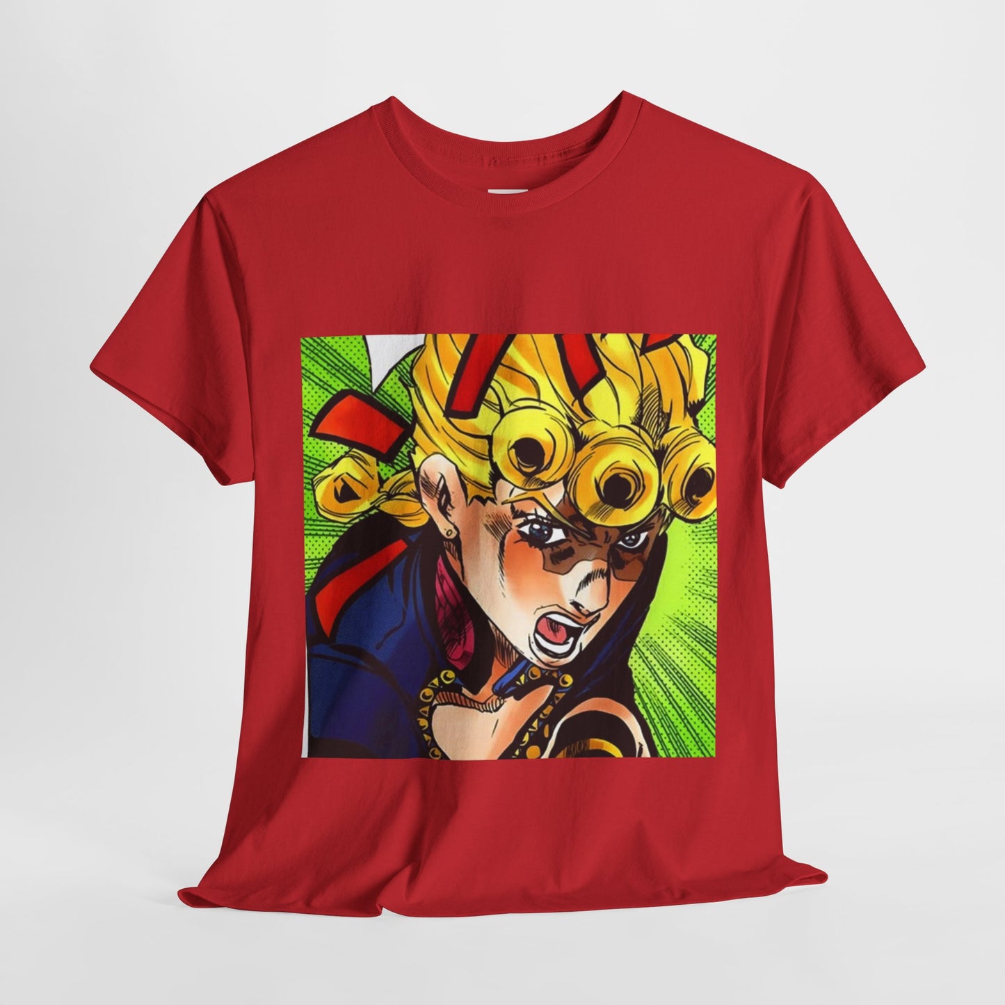 Jojo's Bizarre Adventure Giorno Giovanna Unisex Heavy Cotton Tee - Vibrant and Stylish Design for Otaku Heads