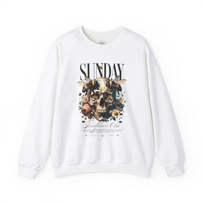 Skull Floral Art Crewneck Unisex Premium Heavy Blend Premium and Stylish Sweatshirt - Sunday Vibes