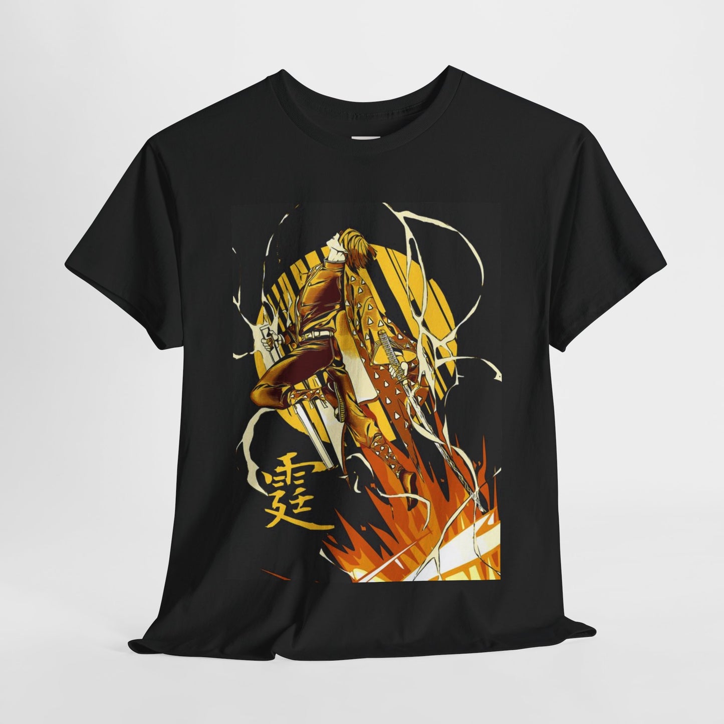 Demon Slayer Agatsuma Zenitsu Unisex Heavy Cotton Tee - Vibrant and Stylish Design for Otaku Heads