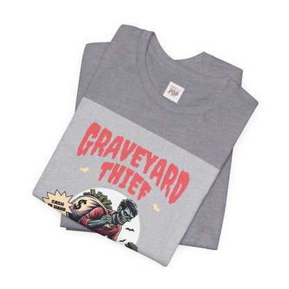 Graveyard Thief Unisex Tee - Playful Halloween Graphic T-Shirt