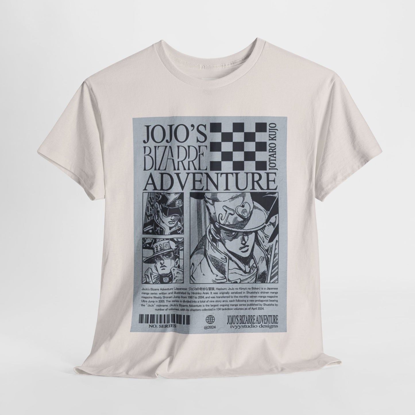 Jojo's Bizarre Adventure Unisex Heavy Cotton Tee - Vibrant and Stylish Design for Otaku Heads