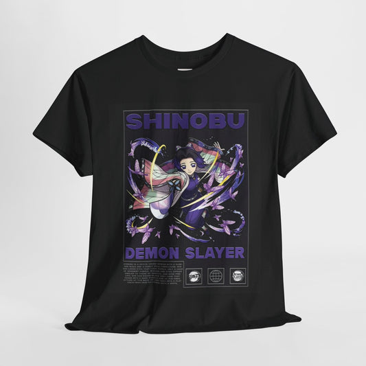 Demon Slayer Kocho Shinobu Unisex Heavy Cotton Tee - Vibrant and Stylish Design for Otaku Heads