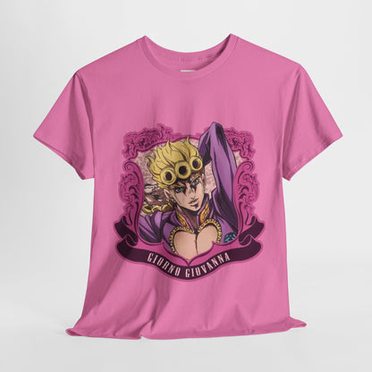 Jojo's Bizarre Adventure Giorno Giovanna Unisex Heavy Cotton Tee - Vibrant and Stylish Design for Otaku Heads