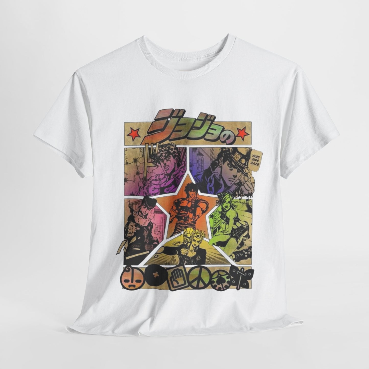 Jojo's Bizarre Adventure Unisex Heavy Cotton Tee - Vibrant and Stylish Design for Otaku Heads